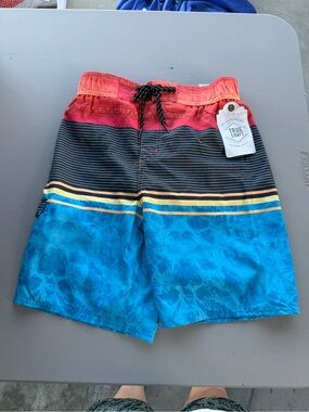 True Craft Boys' Colorblock Swim Trunks New w/ Tags- Red, Black, Blue